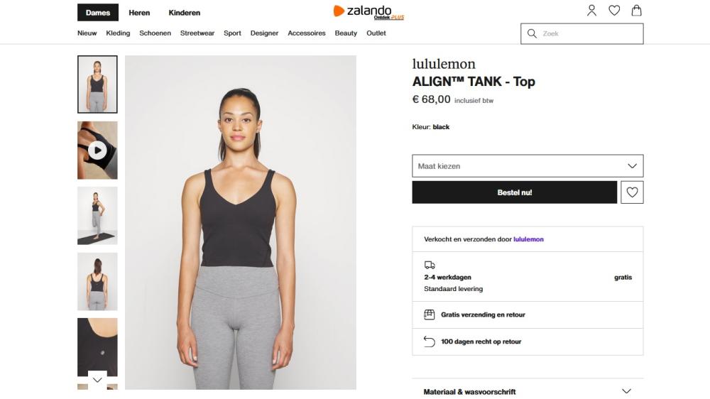 Twee foto s in een strakke outfit en Zalando voorspelt je kledingmaat